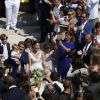 Exclusif - Mariage religieux de Vincent Labrune, Président de l'Olympique de Marseille, et Laetitia de Luca à l'église collégiale Saint-Martin de Saint-Rémy-de-Provence, le 6 juin 2015.