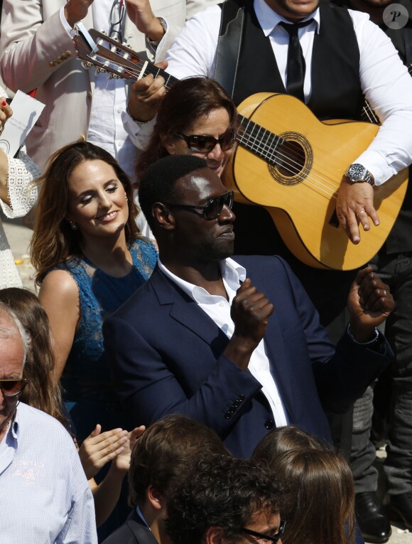 Exclusif - Omar Sy et sa femme Hélène - Mariage religieux de Vincent Labrune, Président de l'Olympique de Marseille, et Laetitia de Luca à l'église collégiale Saint-Martin de Saint-Rémy-de-Provence, le 6 juin 2015.