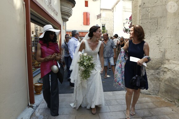 Exclusif - Mariage religieux de Vincent Labrune, Président de l'Olympique de Marseille, et Laetitia de Luca à l'église collégiale Saint-Martin de Saint-Rémy-de-Provence, le 6 juin 2015. 