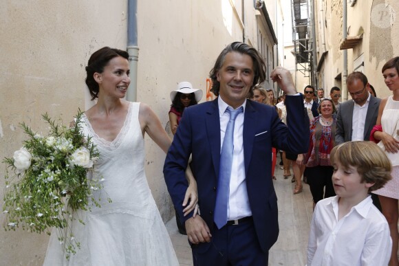 Exclusif - Mariage religieux de Vincent Labrune, Président de l'Olympique de Marseille, et Laetitia de Luca à l'église collégiale Saint-Martin de Saint-Rémy-de-Provence, le 6 juin 2015. 