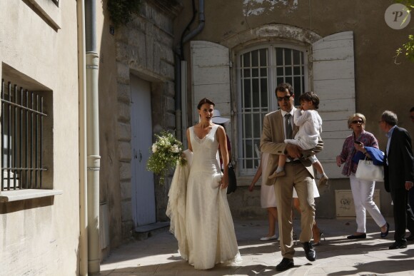 Exclusif - Mariage religieux de Vincent Labrune, Président de l'Olympique de Marseille, et Laetitia de Luca à l'église collégiale Saint-Martin de Saint-Rémy-de-Provence, le 6 juin 2015. 