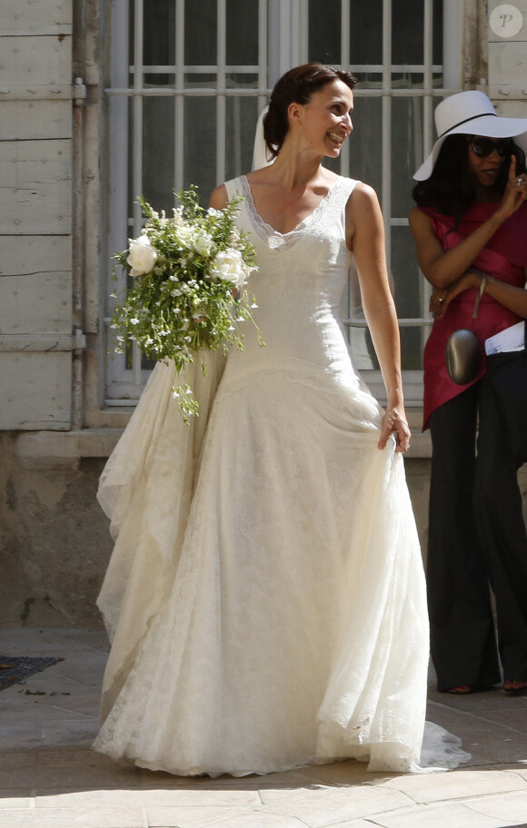 Exclusif - Mariage religieux de Vincent Labrune, Président de l'Olympique de Marseille, et Laetitia de Luca à l'église collégiale Saint-Martin de Saint-Rémy-de-Provence, le 6 juin 2015. 