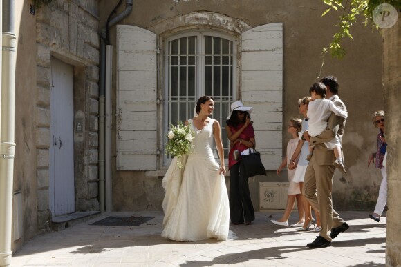 Exclusif - Mariage religieux de Vincent Labrune, Président de l'Olympique de Marseille, et Laetitia de Luca à l'église collégiale Saint-Martin de Saint-Rémy-de-Provence, le 6 juin 2015. 
