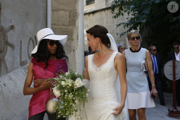 Exclusif - Mariage religieux de Vincent Labrune, Président de l'Olympique de Marseille, et Laetitia de Luca à l'église collégiale Saint-Martin de Saint-Rémy-de-Provence, le 6 juin 2015. 