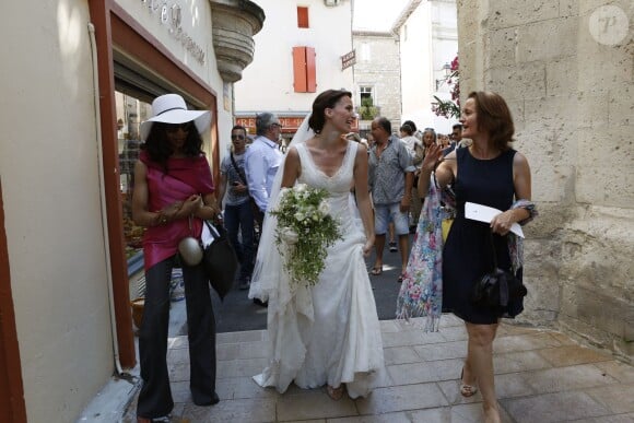 Exclusif - Mariage religieux de Vincent Labrune, Président de l'Olympique de Marseille, et Laetitia de Luca à l'église collégiale Saint-Martin de Saint-Rémy-de-Provence, le 6 juin 2015. 