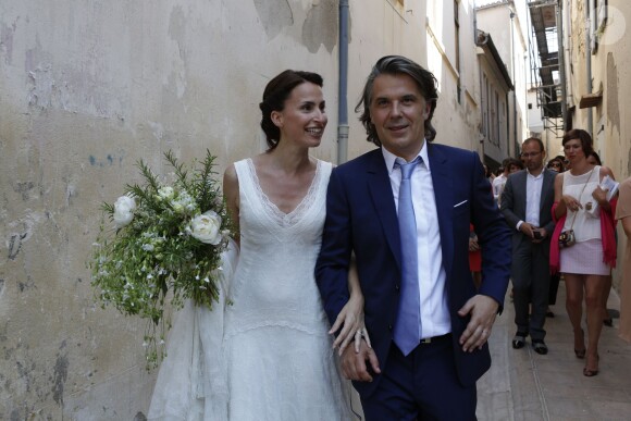 Exclusif - Mariage religieux de Vincent Labrune, Président de l'Olympique de Marseille, et Laetitia de Luca à l'église collégiale Saint-Martin de Saint-Rémy-de-Provence, le 6 juin 2015. 