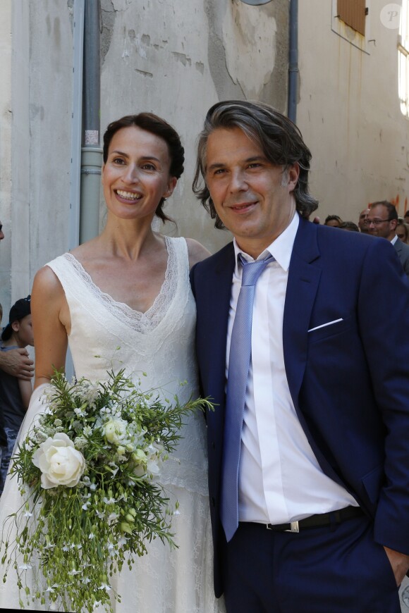 Exclusif - Mariage religieux de Vincent Labrune, Président de l'Olympique de Marseille, et Laetitia de Luca à l'église collégiale Saint-Martin de Saint-Rémy-de-Provence, le 6 juin 2015. 