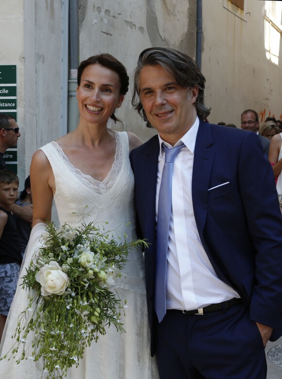 Exclusif - Mariage religieux de Vincent Labrune, Président de l'Olympique de Marseille, et Laetitia de Luca à l'église collégiale Saint-Martin de Saint-Rémy-de-Provence, le 6 juin 2015. 