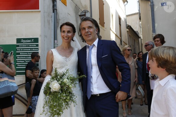 Exclusif - Mariage religieux de Vincent Labrune, Président de l'Olympique de Marseille, et Laetitia de Luca à l'église collégiale Saint-Martin de Saint-Rémy-de-Provence, le 6 juin 2015. 