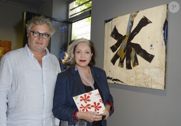 Exclusif - Pierre-Marie Brisson et Françoise Fabian, lors du vernissage de l'exposition de Pierre-Marie Brisson à la galerie Shchukin à Paris le 4 juin 2015.