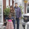 Ben Affleck et sa femme Jennifer Garner vont déjeuner au restaurant avec leur fille Seraphina à Brentwood, le 10 juin 2015.