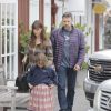 Ben Affleck et sa femme Jennifer Garner vont déjeuner au restaurant avec leur fille Seraphina à Brentwood, le 10 juin 2015