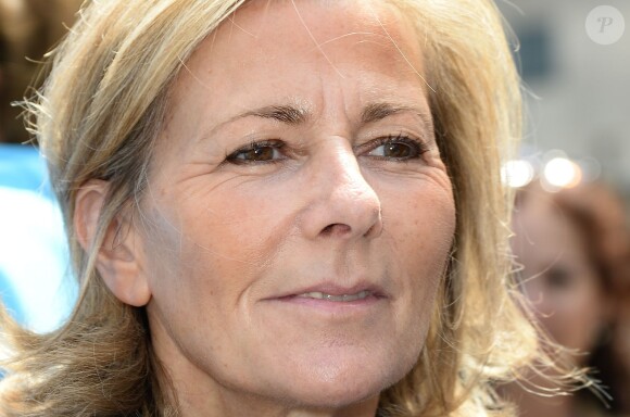 Le catamaran GC32 ENGIE de Sébastien Rogues a officiellement été baptisé par Claire Chazal, marraine du bateau, et Gérard Mestrallet, PDG d'ENGIE à la Défense à Paris. Mercredi 10 juin 2015.