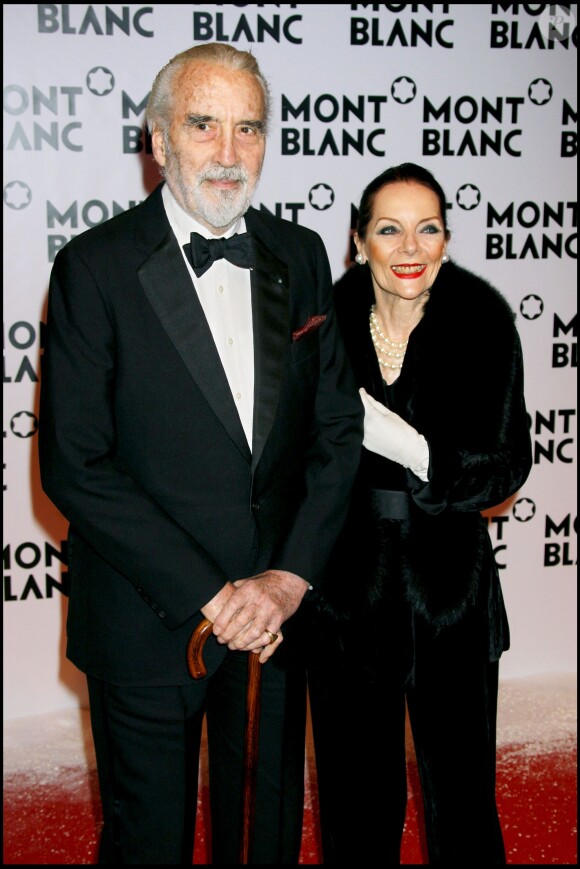 Christopher Lee et sa femme lors du gala de Montblanc à Chamonix en 2007