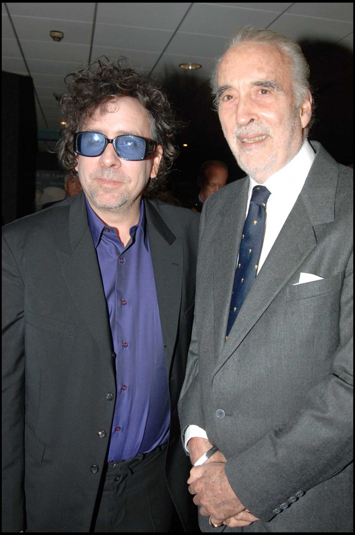 Photo Tim Burton et Christopher Lee Londres le 17 octobre 2005