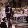 Image du mariage du prince Carl Philip de Suède et de la princesse Sofia (née Hellqvist) le 13 juin 2015 à Stockholm, retransmis en direct par la chaîne publique SVT.