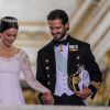 Les mariés dans la chapelle royale - Mariage du prince Carl Philip de Suède et Sofia Hellqvist à Stockholm le 13 juin 2015  STOCKHOLM 2015-06-13. Wedding of Prince Carl Philip of Sweden and Miss Sofia Hellqvist.13/06/2015 - Stockholm