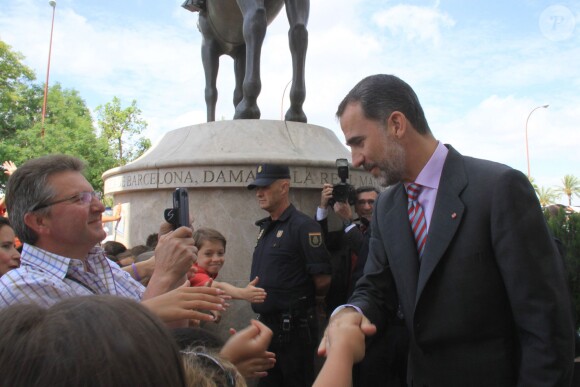Le roi Felipe VI d'Espagne à la Real Maestranza de Caballeria à Séville le 12 juin 2015.