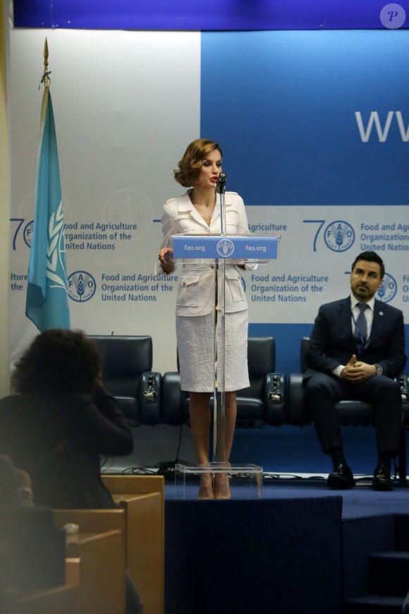 La reine Letizia d'Espagne a été nommée le 12 juin 2015 Ambassadrice spéciale de la FAO pour la nutrition, à Rome, au siège de l'Organisation des Nations unies pour l'Alimentation et l'Agriculture.