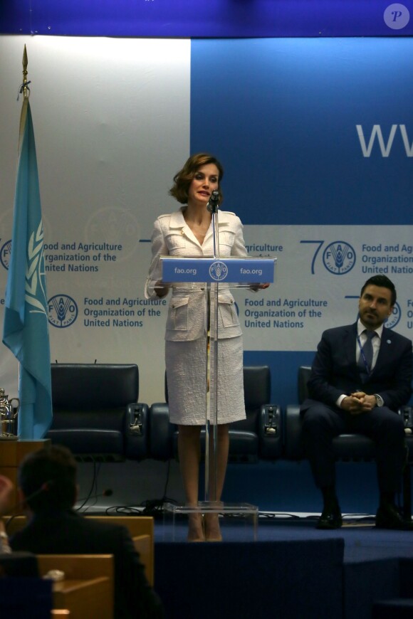 La reine Letizia d'Espagne a été nommée le 12 juin 2015 Ambassadrice spéciale de la FAO pour la nutrition, à Rome, au siège de l'Organisation des Nations unies pour l'Alimentation et l'Agriculture.