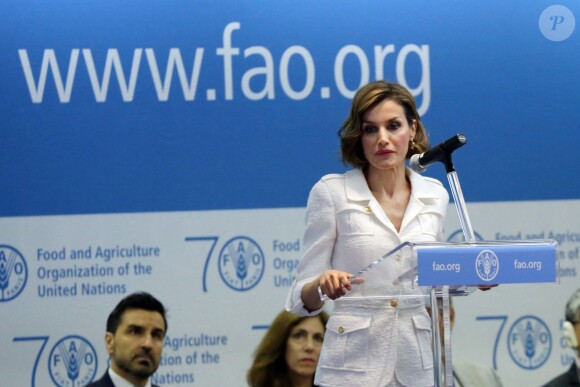 La reine Letizia d'Espagne a été nommée le 12 juin 2015 Ambassadrice spéciale de la FAO pour la nutrition, à Rome, au siège de l'Organisation des Nations unies pour l'Alimentation et l'Agriculture.