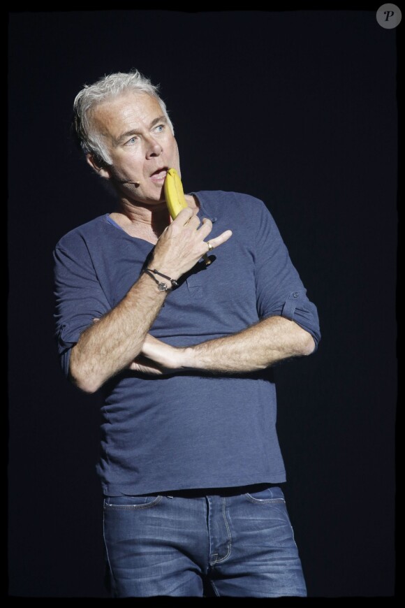 Exclusif - Après deux ans de tournée, Franck Dubosc a donné sa dernière représentation de son spectacle "A l'état sauvage" au Palais des sports de Paris, le 19 avril 2015.