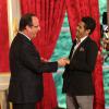 Francois Hollande, Jamel Debbouze - Remise du prix de l'Education Artistique et Culturelle a l'Elysée, le 12 Juin 2013.  Cultural and Artistic Audacity Award Ceremony at The Elysee Palace, in Paris, France, on June 12th 2013.12/06/2013 - Paris