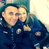 Keylor Navas et son épouse Andrea Salas rentrant au Costa Rica le 8 juillet 2014, après une belle Coupe du monde au Brésil.