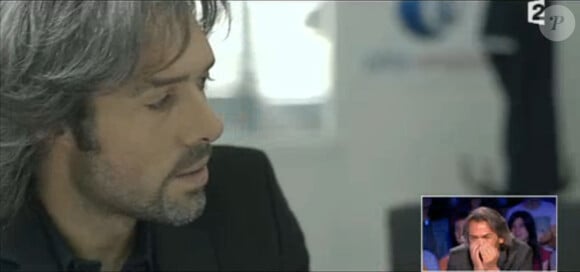 Nicolas Bedos, déguisé en Aymeric Caron dans un sketch diffusé dans On n'est pas couché sur France 2, le samedi 27 juin 2015.