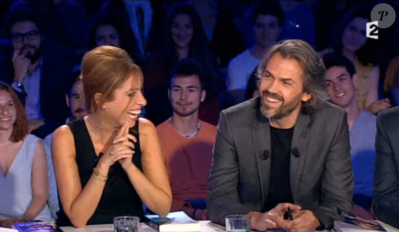Léa Salamé et Aymeric Caron dans On n'est pas couché sur France 2, le samedi 27 juin 2015.