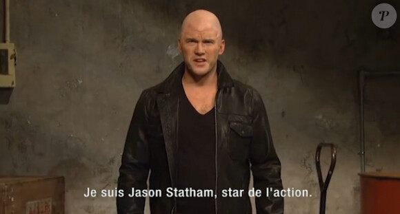 Chris Pratt parodie Jason Statham dans une fausse publicité du Saturday Night Live. (capture d'écran)