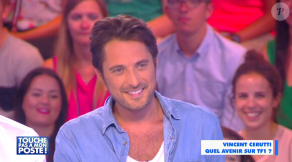 Le présentateur Vincent Cerutti s'explique sur son départ de Danse avec les stars sur TF1. Emission Touche pas à mon poste sur D8. Le 30 juin 2015.