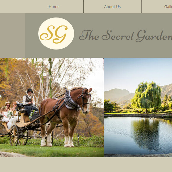 Capture d'écran du site officiel de The Secret Garden at Parrish Ranch à Oak Glen où a eu lieu la fête de mariage de Mila Kunis et Ashton Kutcher le 4 juillet 2015.