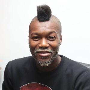 Djibril Cissé lors de l'inauguration du pop-up store "Mr. Lenoir", rue Elzévir à Paris, le 30 novembre 2014