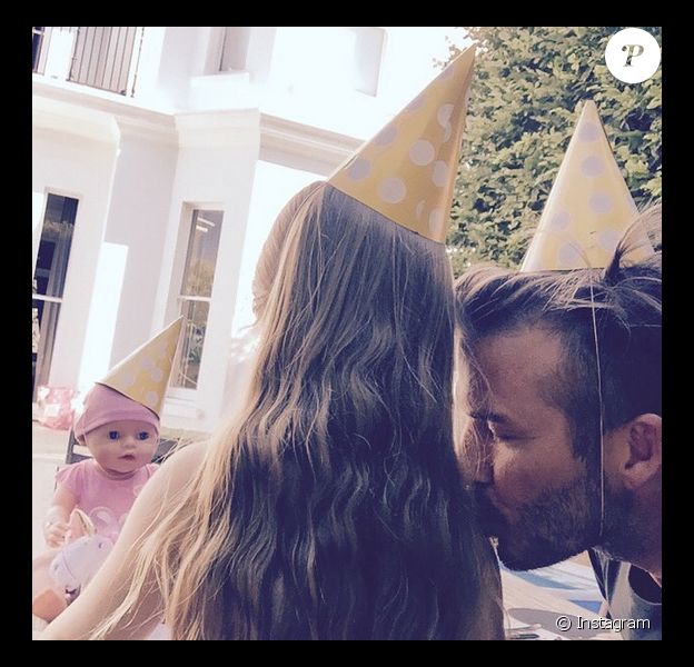 David et Harper Beckham sur Instagram / Juillet 2015