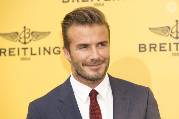 David Beckham lors de l'inauguration de la nouvelle boutique Breitling à Madrid, le 3 juin 2015