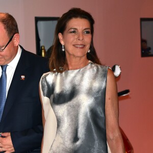 La princesse Caroline de Hanovre le 10 juillet 2015 au Sporting de Monte-Carlo lors du gala annuel au profit de l'association Fight Aids Monaco, présidée par la princesse Stéphanie de Monaco.