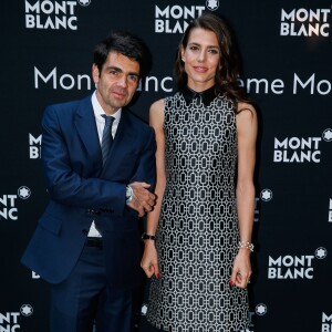 Jérôme Lambert (CEO International de Montblanc) et Charlotte Casiraghi - Lancement de la collection "Montblanc Bohème Moongarden" à l'Orangerie Ephémère du jardin des Tuileries, place de la Concorde à Paris, le 9 juillet 2015.