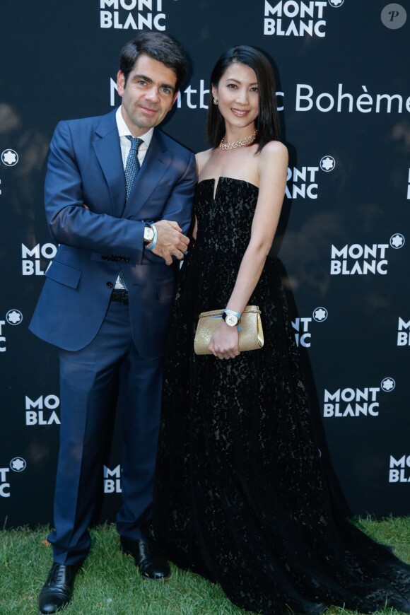 Jérôme Lambert (CEO International de Montblanc) et Jeanette Aw - Lancement de la collection "Montblanc Bohème Moongarden" à l'Orangerie Ephémère du jardin des Tuileries, place de la Concorde à Paris, le 9 juillet 2015.