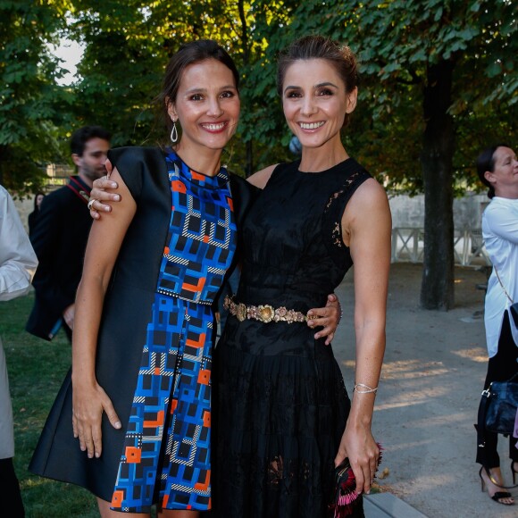 Virginie Ledoyen et Clotilde Courau - Lancement de la collection "Montblanc Bohème Moongarden" à l'Orangerie Ephémère du jardin des Tuileries, place de la Concorde à Paris, le 9 juillet 2015.