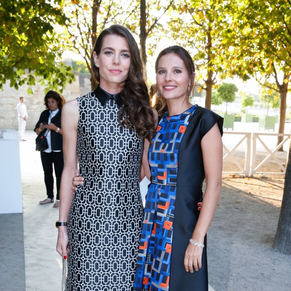 Charlotte Casiraghi et Virginie Ledoyen - Lancement de la collection "Montblanc Bohème Moongarden" à l'Orangerie Ephémère du jardin des Tuileries, place de la Concorde à Paris, le 9 juillet 2015.