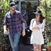 Exclusif - Lea Michele et son petit-ami Matthew Paetz vont déjeuner au restaurant alors qu'ils fêtent leur 1 an de relation en ce mois d'avril à West Hollywood, le 29 avril 2015. 