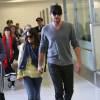 Lea Michele et son compagnon Cory Monteith arrivent a l'aeroport LAX de Los Angeles. Le 5 janvier 2013  