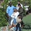 Exclusif - Kris Jenner, son compagnon Corey Gamble, Kourtney et Khloé Kardashian au Malibu Wine Safari. Malibu, le 10 juillet 2015.