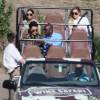 Exclusif - Kris Jenner, son compagnon Corey Gamble, Kourtney et Khloé Kardashian passent l'après midi au Malibu Wine Safari. Malibu, le 10 juillet 2015.