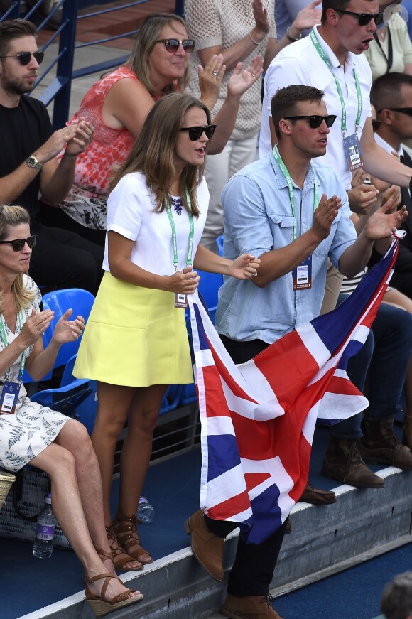 Kims Sears lors du match entre Andy Murray et Gilles Simon en quart de finale de la Coupe Davis entre la France et la Grande-Bretagne, au Queens Club de Londres, le 19 juillet 2015