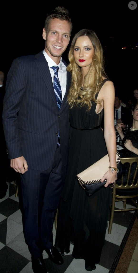 Tomas Berdych et sa compagne Ester Satorova au gala 'Barclays ATP World Tour Finals' à Londres le 3 novembre 2012