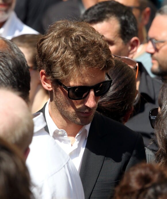 Romain Grosjean lors des obsèques de Jules Bianchi en la cathédrale Sainte-Réparate à Nice, le 21 juillet 2015