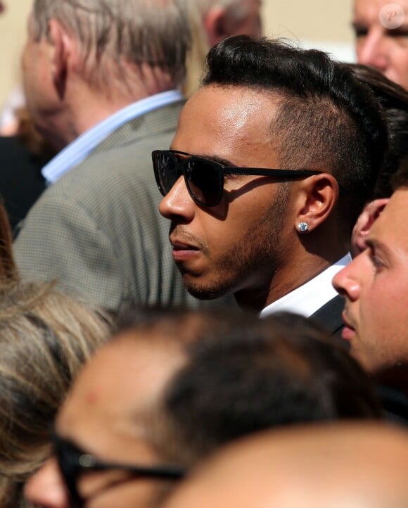 Lewis Hamilton lors des obsèques de Jules Bianchi en la cathédrale Sainte-Réparate à Nice, le 21 juillet 2015