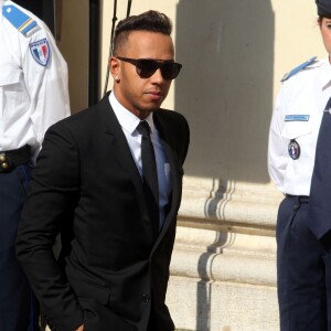 Lewis Hamilton lors des obsèques de Jules Bianchi en la cathédrale Sainte-Réparate à Nice, le 21 juillet 2015